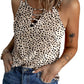 Leopard Print Ladder Keyhole Tank Top