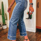 Mineral Wash High Waist Bell Bottom Crop Jeans