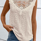 Guipure Lace Crochet Keyhole Back Tank Top