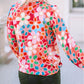 Floral Print Bubble Sleeve Shirt