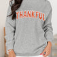 THANKSFUL Shiny Letter Printed Graphic Sweatshirt
