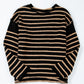 Stripe Drop Shoulder Round Neck Loose Sweater