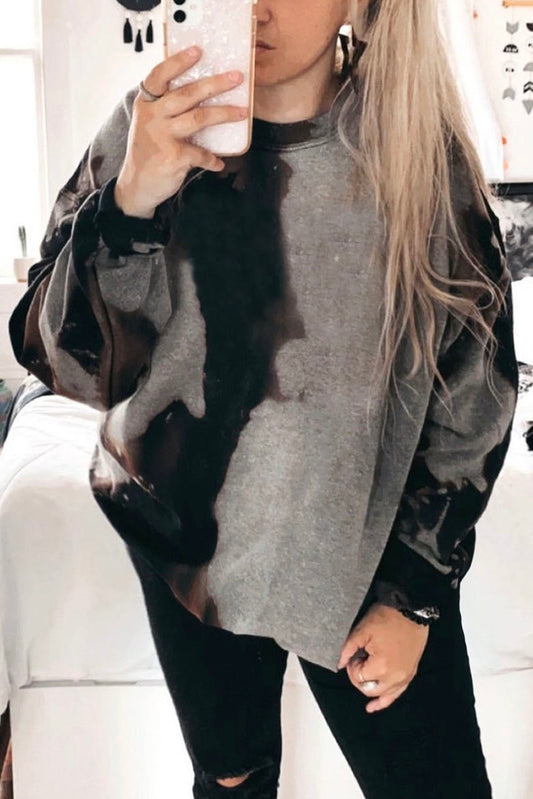 Tie-Dye Round Neck Pullover Sweatshirt