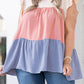 Plus Size Colorblock Ruffle Flowy Top