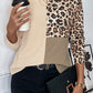Leopard Colorblock Waffle Knit Top