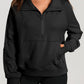 Zip Stand Neck Kangaroo Pocket Sweatshirt