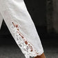 Lace Splicing Drawstring Casual Cotton Pants