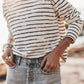 Retro Striped Casual Long Sleeve Top