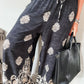 Bohemian Printed Drawstring Waist Wide Leg Pants