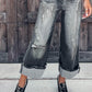 Vintage Distressed Wide Leg Jeans