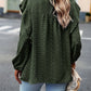 Lace Eyelet Ruffle Shoulder Long Sleeve Blouse