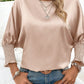 Shirred Dolman Sleeve Satin Blouse
