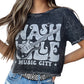 NASHVILLE MUSIC CITY Acid Wash Graphic Tee