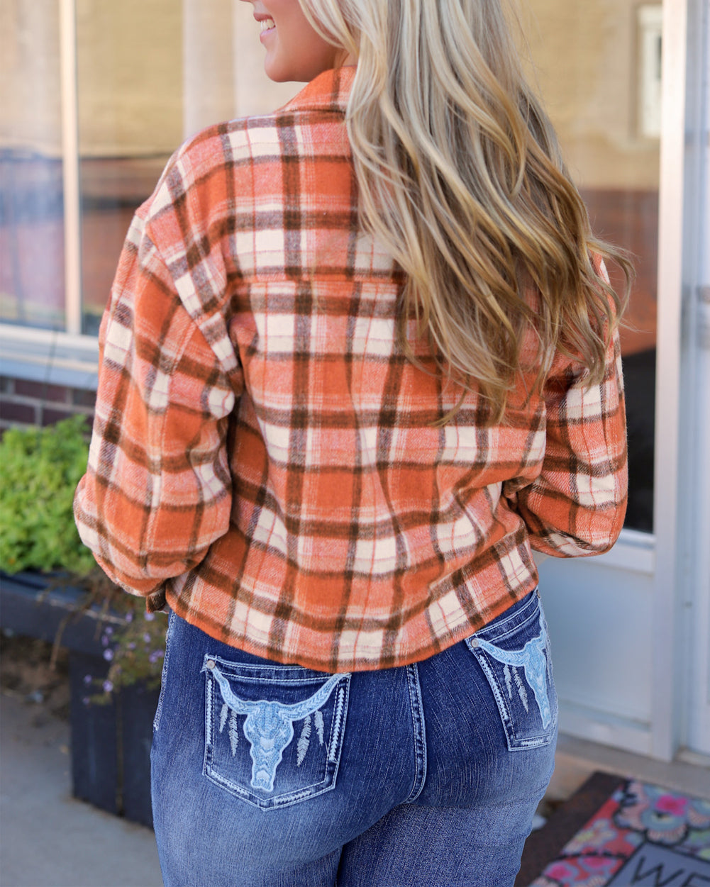 Plaid Button-Up Flap Pocket Jacket