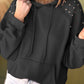 Solid Color Rivet Stud Raglan Sleeve Hoodie with Pocket