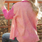 Mineral Wash Sequin Patchwork Flap Pocket Shacket