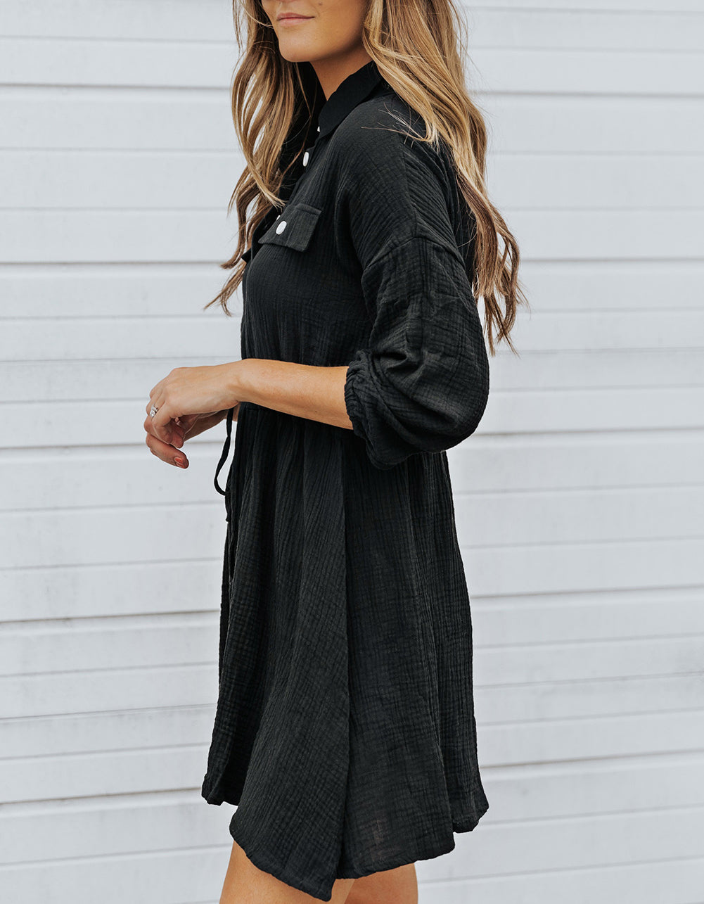 Black Tunic Shirt Dress