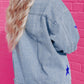 Sequin Star Flap Pocket Denim Jacket