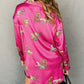Cheetah Animal Print Button Up Satin Shirt
