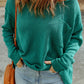 Solid Color Off Shoulder Rib Knit Sweater with Pocket