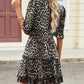 Leopard Pattern Surplice Neck Mini Dress