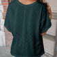 V Neck Knitted Flowy Blouse