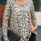 Animal Print Crisscross Neck Flowy Top