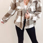 Plaid Sherpa Buttoned Flap Pocket Shacket