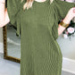Flutter Sleeve Ribbed Shift Dress