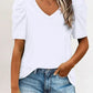 Puff Sleeve V-Neck T-Shirt