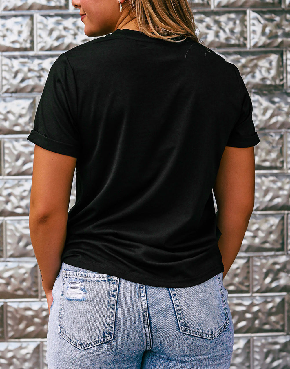 Black Food Lovers Slogan Graphic T Shirt