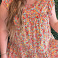 Plus Size Boho Floral Print Ruffle Tiered Top