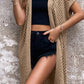 Batwing Sleeve Pointelle Knit Open Front Cardigan