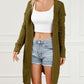 Exposed Seam Mixed Knit Drop Shoulder Cardigan