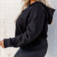 Half Zipper Kangaroo Pocket Plus Size Hoodie