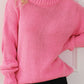 Chunky Knit Turtle Neck Drop Shoulder Sweater