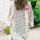 Boho Floral Bishop Sleeve Button Up Loose Shirt