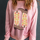 Floral Cowgirl Boots Graphic Drop Shoulder Sweatshirt