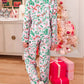 Christmas Berries Plant Print Satin Long Sleeve Pajama Set