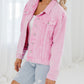 Acid Wash Button Flap Pocket Denim Jacket