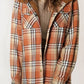 Plaid Pattern Sherpa Lined Hooded Shacket