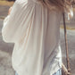 Floral Embroidered Textured Puff Sleeve Loose Shirt