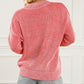 Striped Print Ribbed Trim Round Neck Sweater