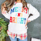 Merry And Bright Cable Knit Pullover Sweatshirt