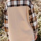 Thermal Knit Plaid Patchwork Shacket