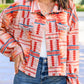 Western Aztec Print Corduroy Jacket