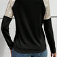 Sequin Patch Chest Pocket Raglan Sleeve Top