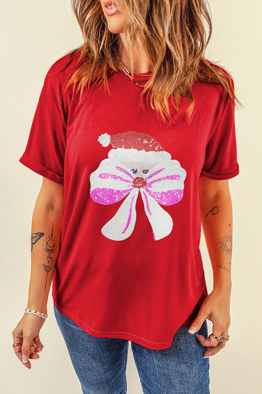 Bowknot Beard Fun Christmas Graphic T Shirt