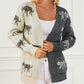 Animal Print Colorblock Open Front Cardigan