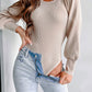 Apricot Ribbed Balloon Sleeve Bodysuit